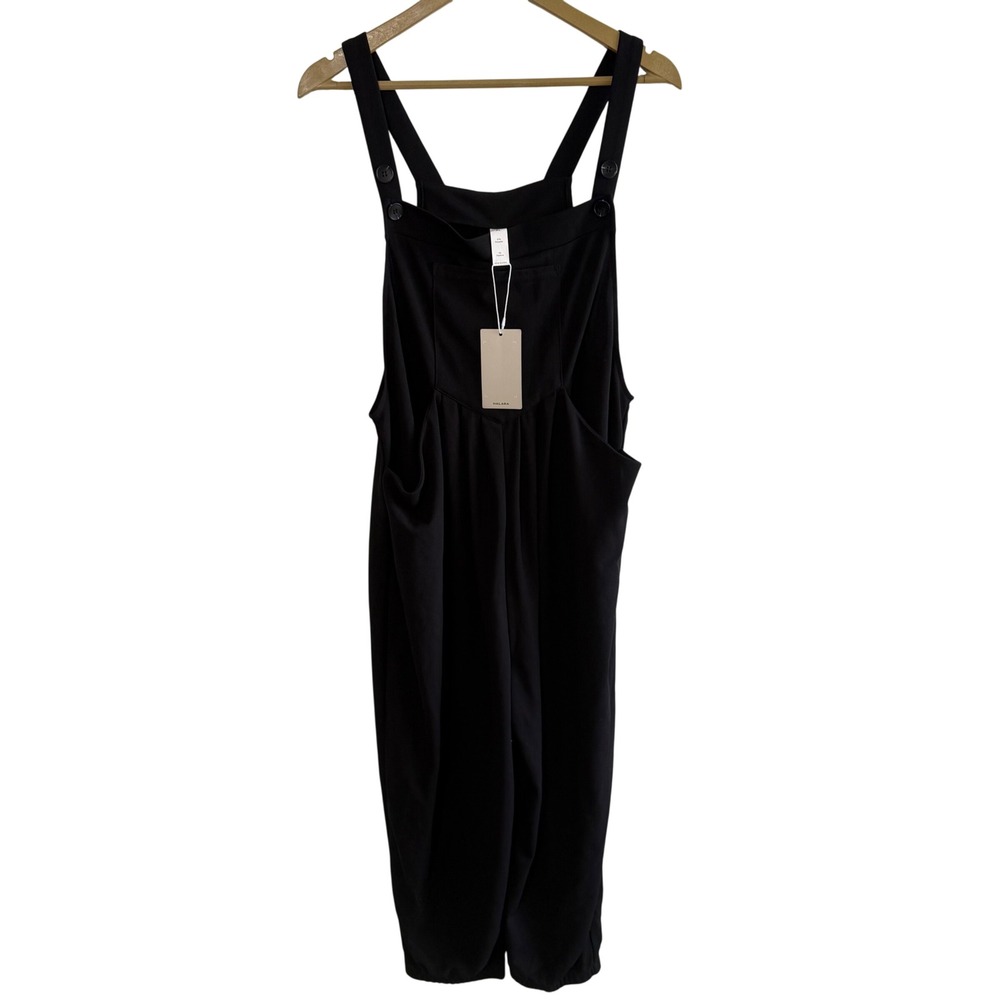 NEW HALARA Size XL Black Knit Overalls Relaxed Travel Comfort Active Neutral